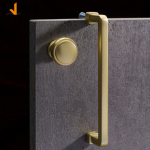 高端轻奢衣柜门拉手现代简约橱柜实心把手锌金拉丝单孔抽屉小拉手