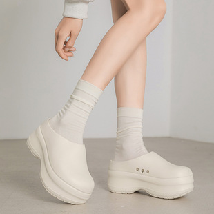 Thick-Soled Slippers for Women to Wear Outside in Summer, Non-Slip Breathable Toe-Toe Slippers, New Eva Slip-On High-Bottom Beach Sandals