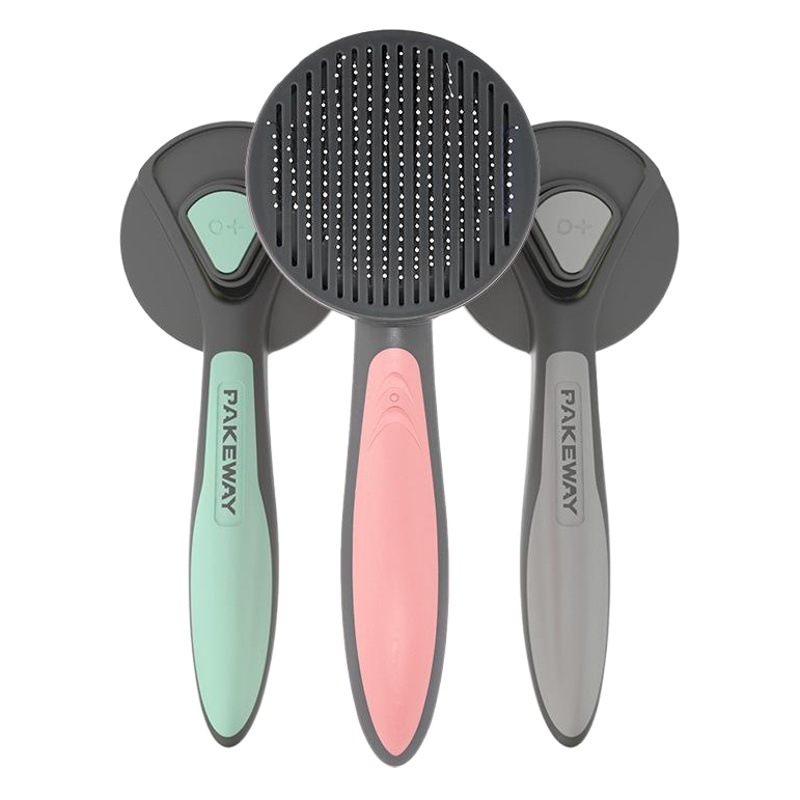 Cross-border peine caliente para mascotas cepillo de depilación peine gato peine de eliminación de pelo perro peine de masaje T9 peine autolimpiante suministros de limpieza