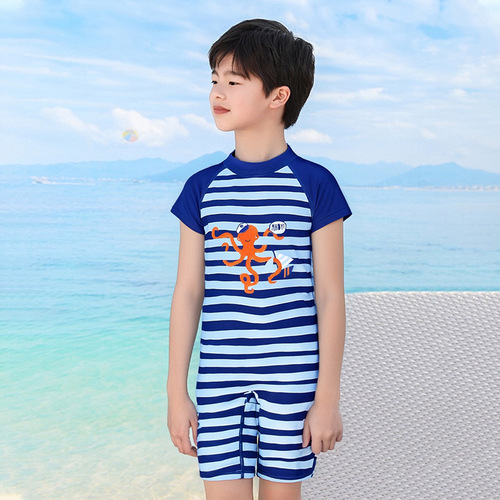 Swimsuit Children's boys 'one-piece boxer swimsuit Cartoon style children's middle school students' summer one-piece swimsuit
