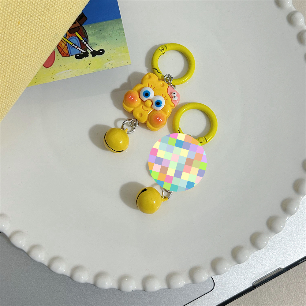 Nuevas campanas SpongeBob Pie Big Star Keychain adornos colgantes de dibujos animados accesorios mochilas chicas regalos amiga