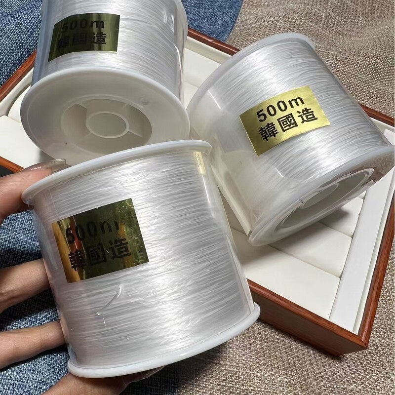 500m White Flat Elastic Thread for Beading, DIY Elastic Thread for Stringing Beads, Braided Elastic Thread That Won'T Break