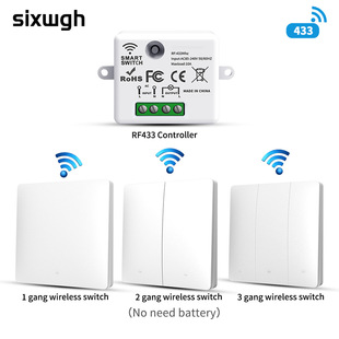 Self-generating RF433 Remote Control Switch Kinetic Energy Switch Random Sticker Cross-border Stair Switch Multi-open Multi-control