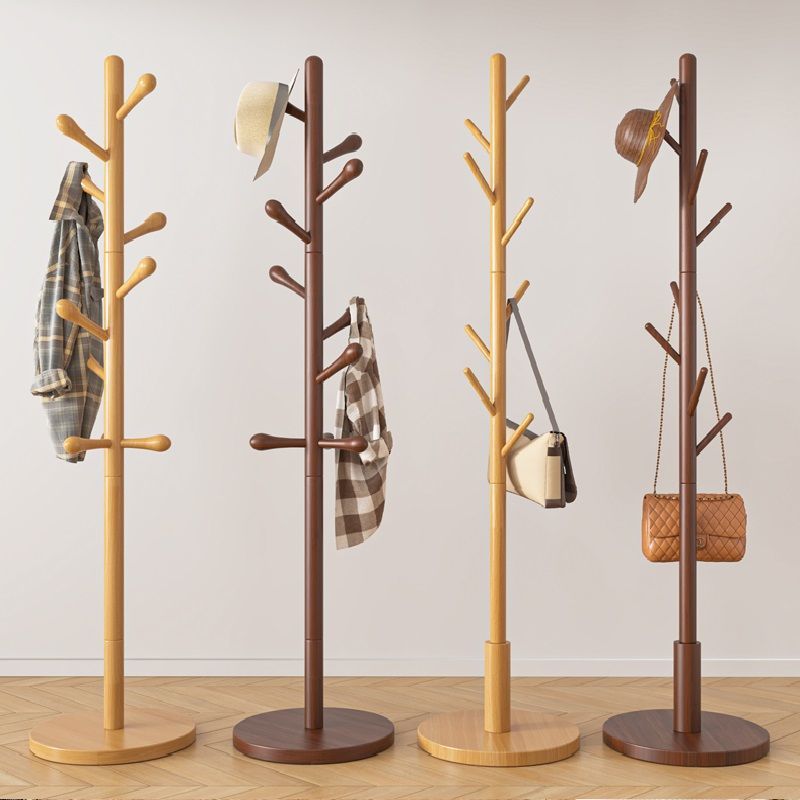 Solid Wood Coat Rack Floor-Standing Vertical Clothes Rack Beech Wood Clothes Rack Nordic Solid Wood Coat Rack Floor-Standing Clothes Rack Living Room