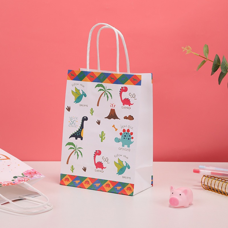 Bolsas de regalo de cumpleaños, bolsas de cartón cartón, bolsas de embalaje para llevar, bolsas de embalaje de regalo de fiesta para niños, bolsas de mano