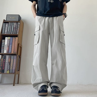 户外冲锋裤登山工装裤宽松直筒潮牌日系休闲裤百搭阔腿裤青年时尚