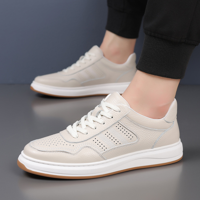 Piel de vaca de primera capa 2025 verano nuevo estilo sandalias para hombre cuero cuero casual para hombre zapatos de hombre huecos perforados y transpirables