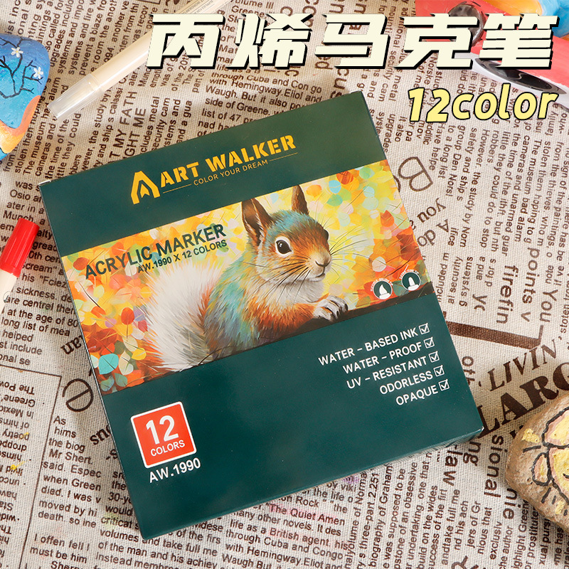 Bolígrafo de acrílico blando mayorista impermeable a secar rápido para niños bolígrafo de graffiti de color para estudiantes de escuela primaria se puede lavar con agua bolígrafo de doble cabeza