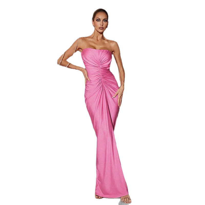 Comercio electrónico transfronterizo importación y exportación de nuevos vestidos europeos y estadounidenses PARTY vestidos de banquete de mujeres de alto nivel vestidos de pecho abierto