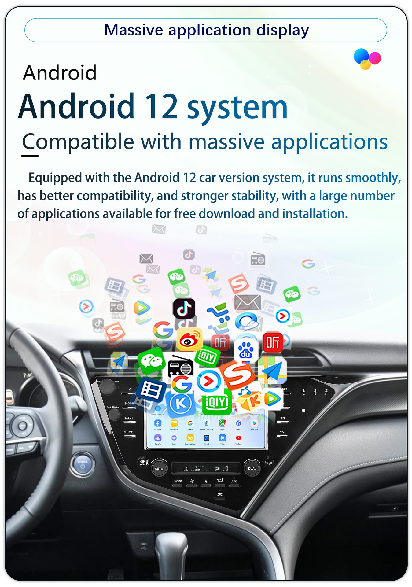Suitable for 9-Inch 18-19 Model Toyota Camry Wireless Carplay Car Navigation 360 Panoramic All-In-One Machine