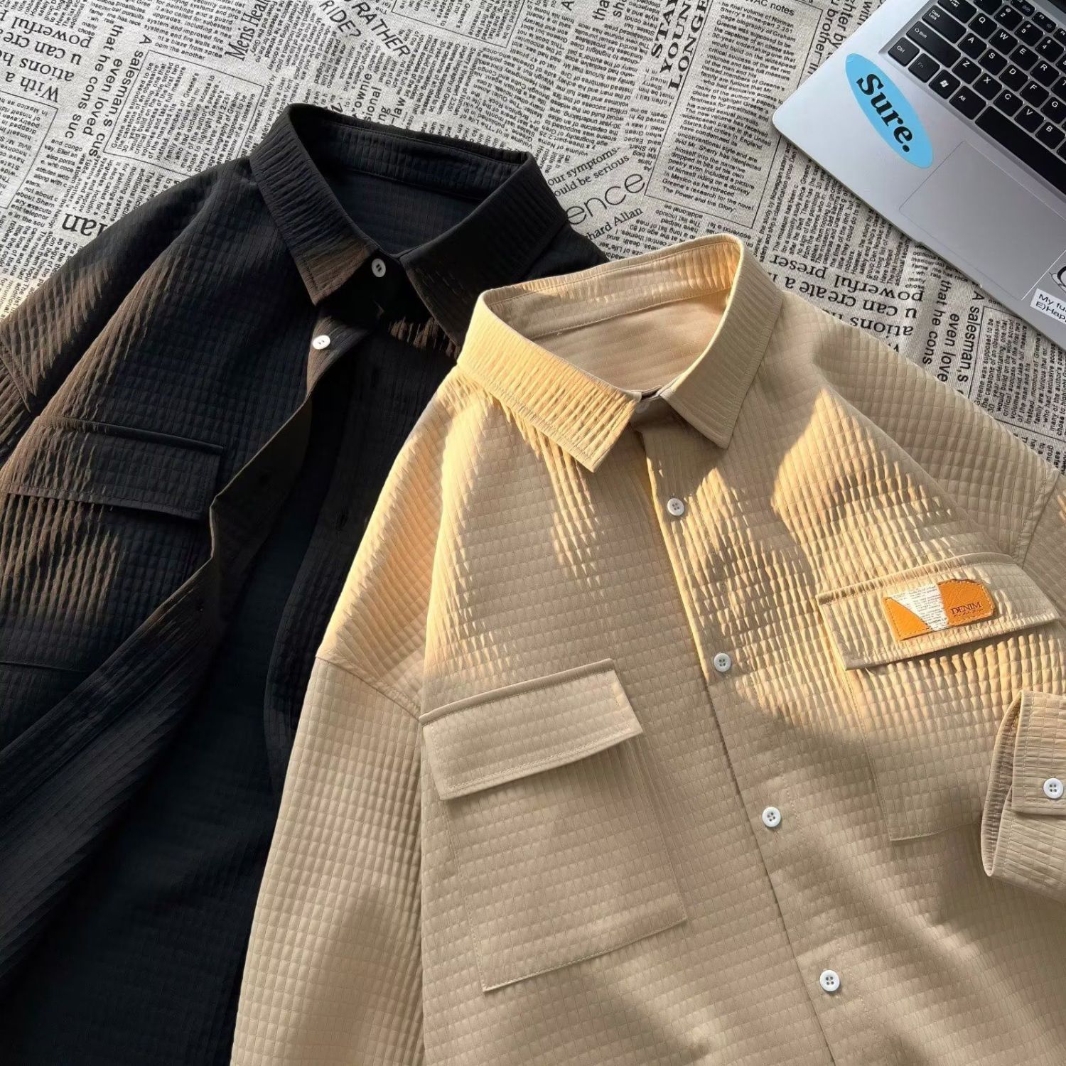 Men's autumn shirt, long-sleeve, thermal underwear for leisure, plus size