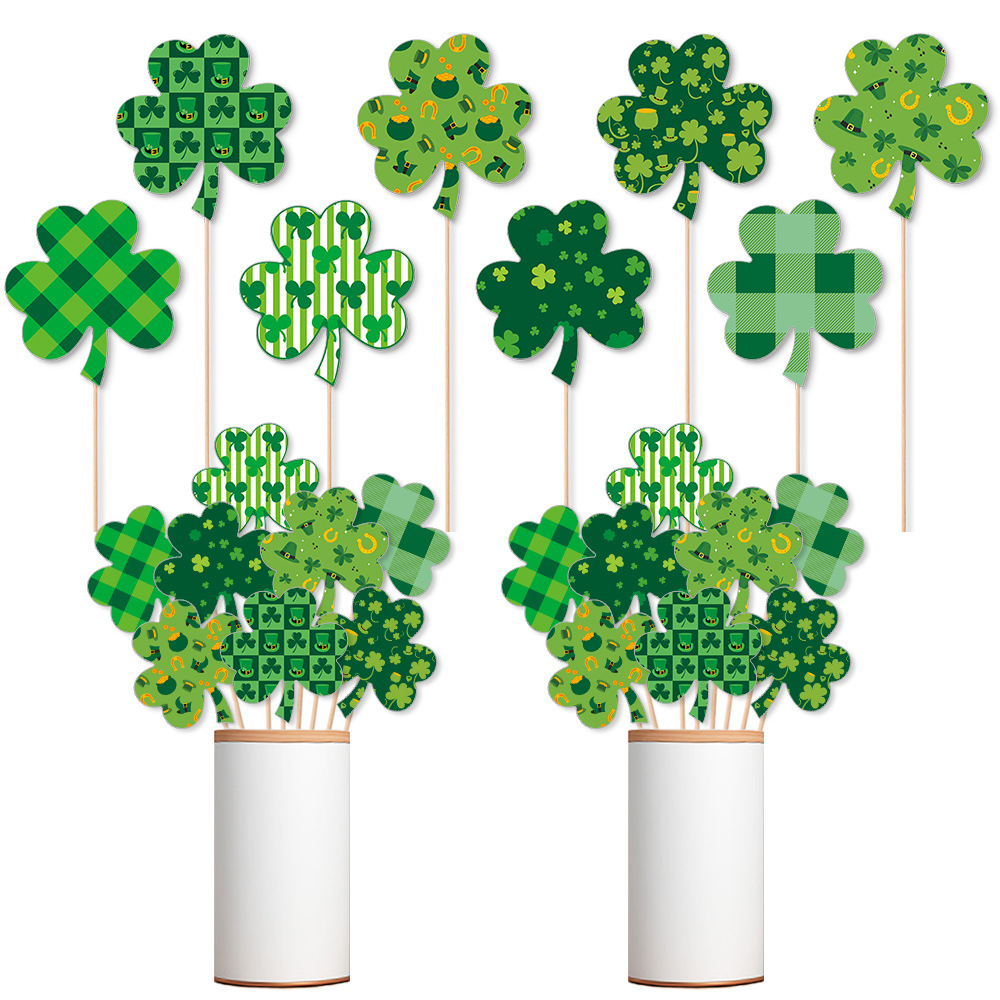 Amazon Irlanda vacaciones jarrón decoración plug-in ramo del día de San Patricio fortuna trébol jarrón