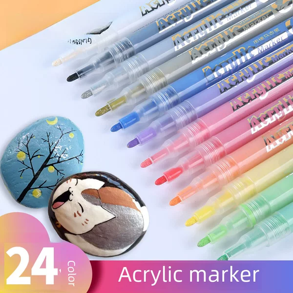 Giorgione acrylic marker suit 1mm marker graffiti colored metal waterproof quick-drying acrylic pigment