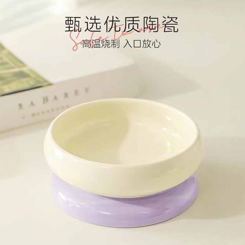 Tazón de cerámica para gatos, tazón de comida para gatos, tazón de comida para gatos, tazón para perros de pies altos, tazón de agua para bebidas, tazón de arroz para mascotas, tazón para gatos jóvenes