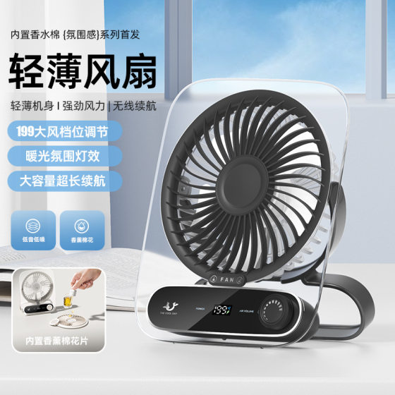 2025 new 199 high-speed desktop fan USB home office portable portable ultra-thin wall hanging small fan