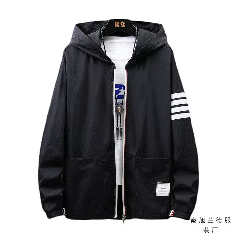 2022年新款皮肤衣男夏季新款时尚四条杠防晒衣运动户外骑行钓鱼外