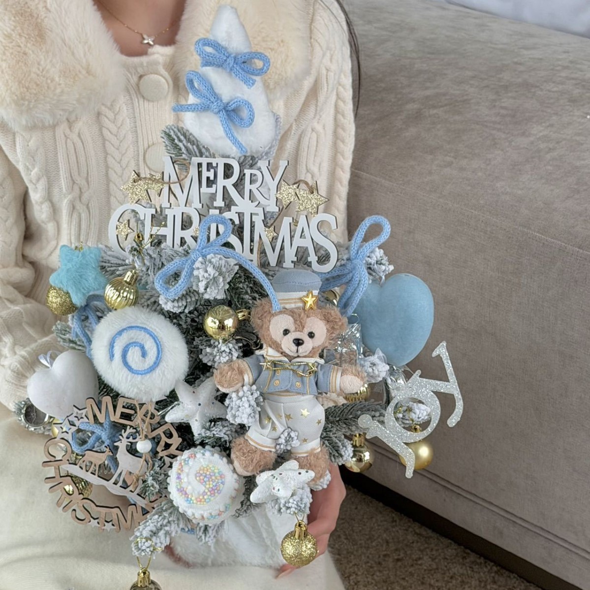 재료: 더피백 크리스마스 트리 (완성품 전체 높이 약 45cm)