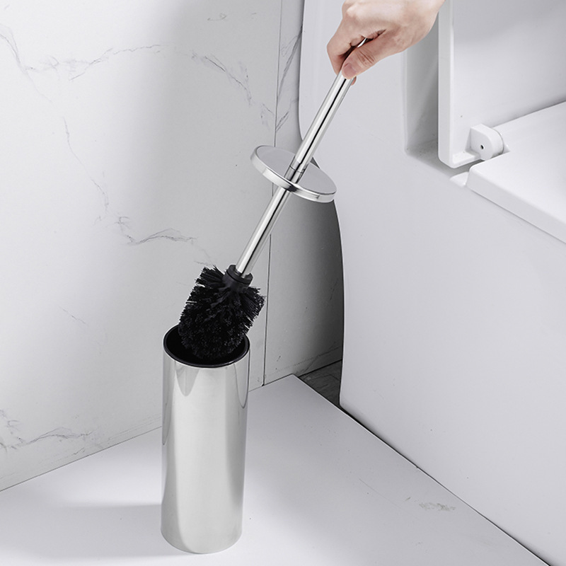 Baño para el hogar Juego de acero inoxidable Baño de pared de inodoro Cepillo de artefacto de limpieza de baño Rack de hotel transfronterizo