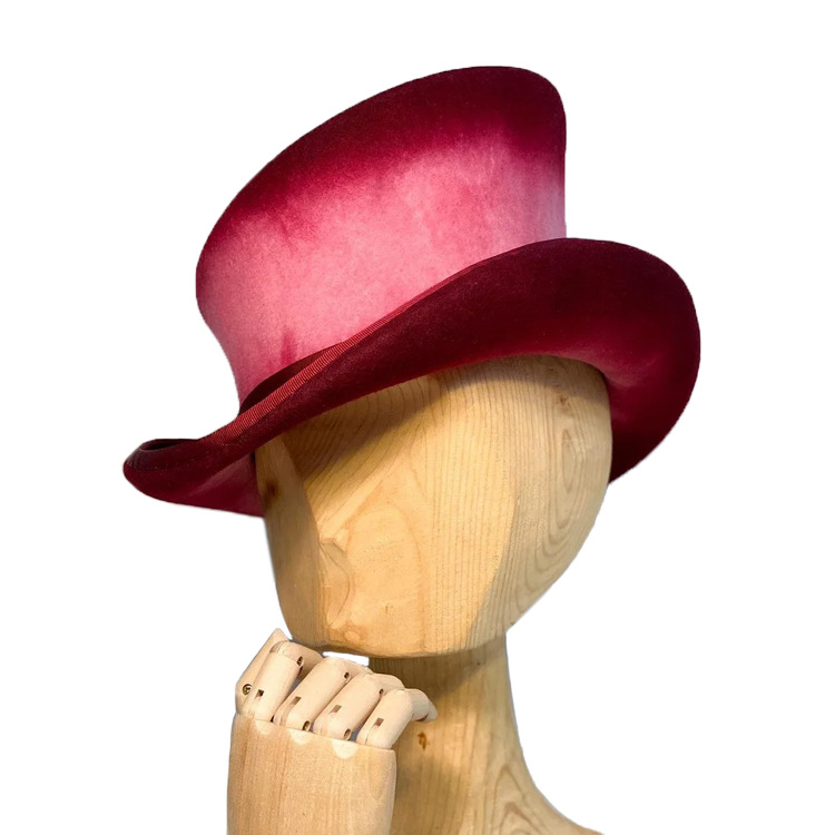 Cappello in feltro di lana con bordi piegati alla moda, decorazione a nastro, stile vintage, molto venduto_voghion.com