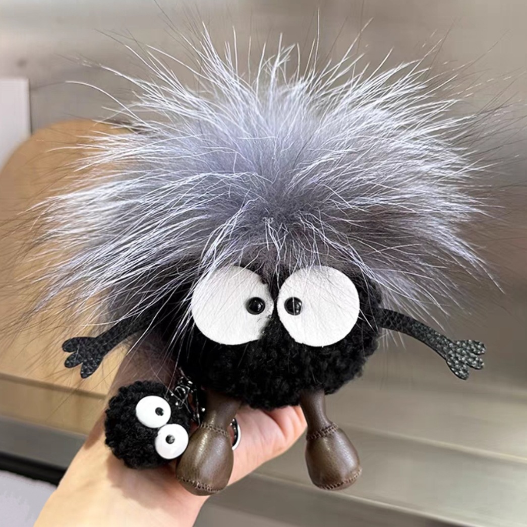 Cute lana bola de carbón coche llavero colgante red en elfadas bolsas de peluche bolsas colgantes regalo