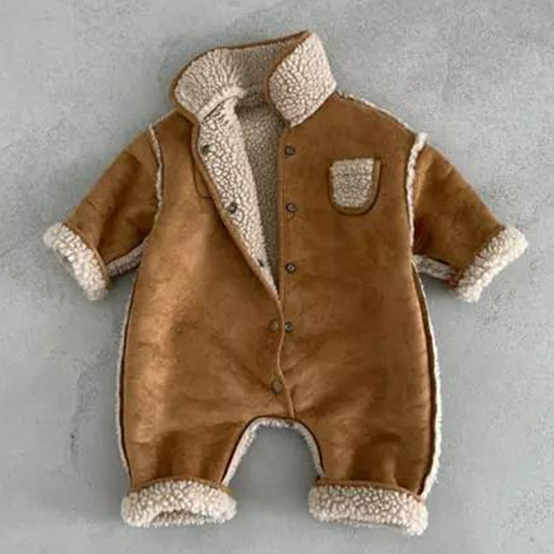 Baby invierno trepa ropa infantil coreana ropa de invierno de bebé camiseta de peluche engrosada ropa de invierno de niñas