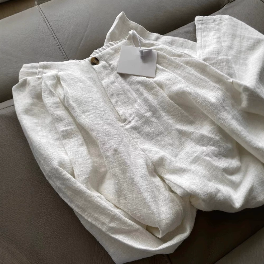 Высококачественные популярные товары Guangzhou Thirteen Lines ~ создадут ощущение расслабления! Тонкие широкие брюки из хлопка и льна для женщин, которые можно носить на улице летом.