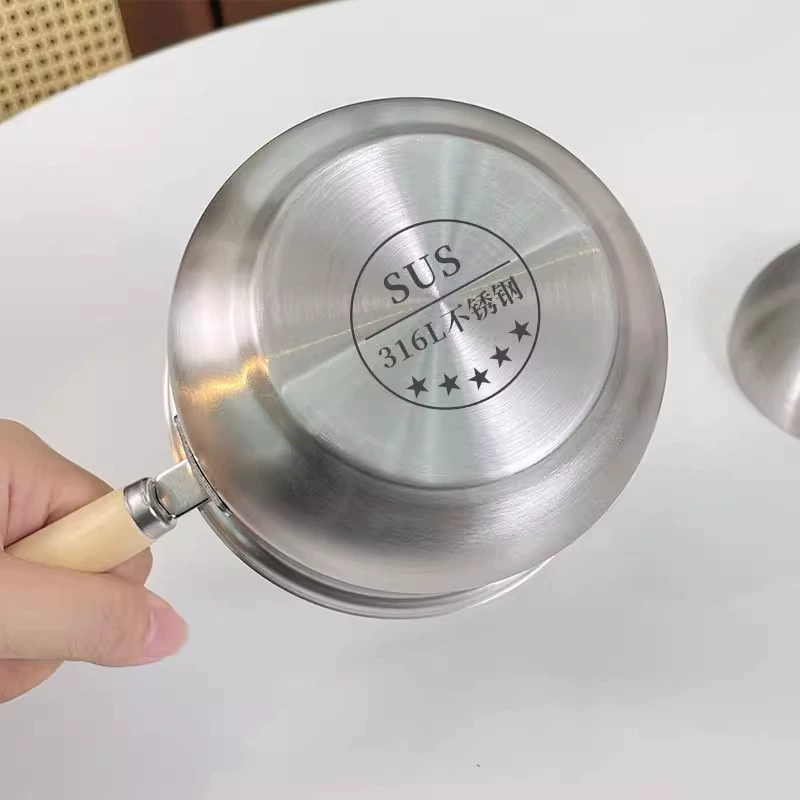 Круглая кастрюля для молока из нержавеющей стали 316, кухонная посуда для ребенка, небольшая банка молока, маленькая кастрюля для малыша, мини-кастрюля для супа с крышкой, для приготовления лапши
