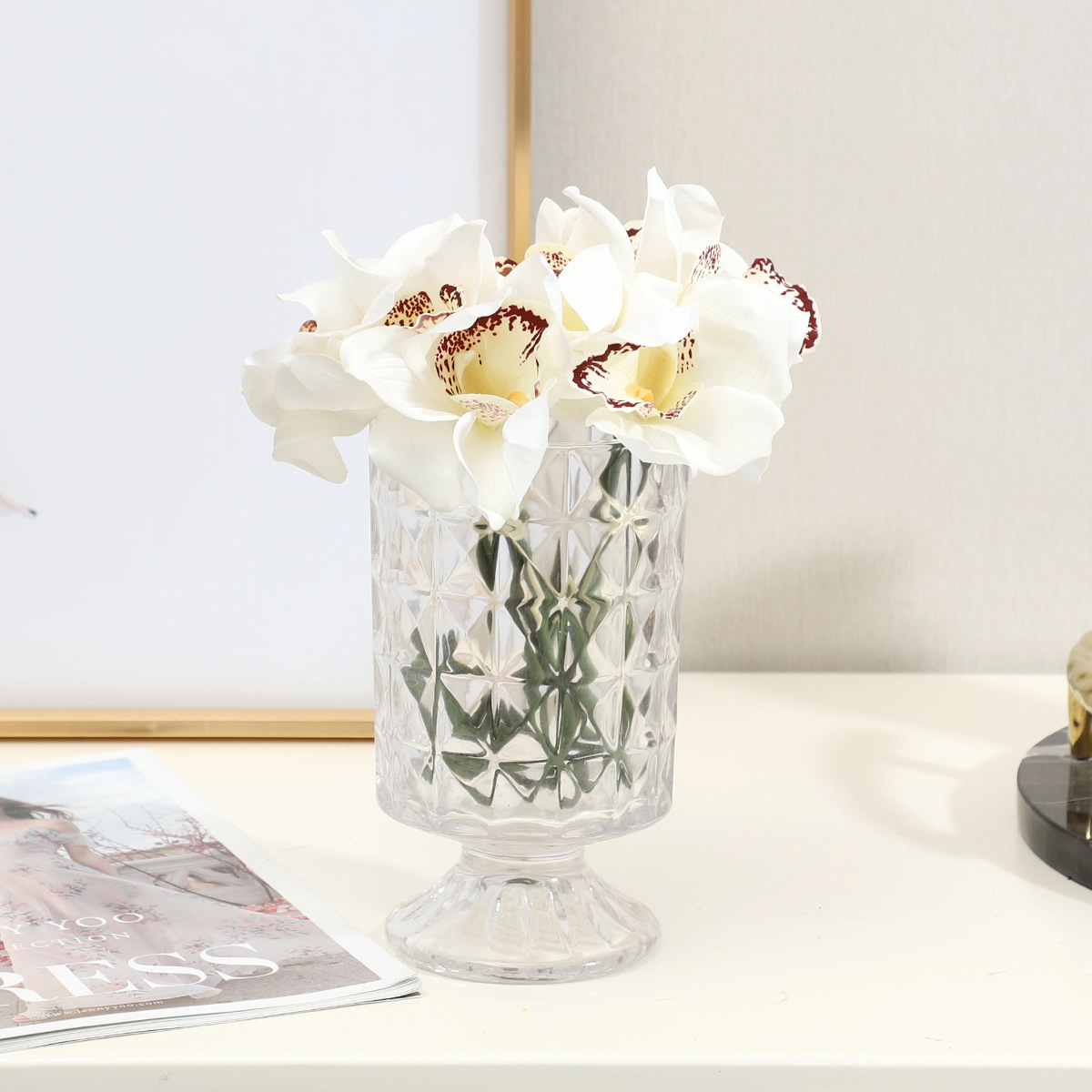 Orquídea Cymbidium falsa de alta calidad, decoración para sala de estar y bodas