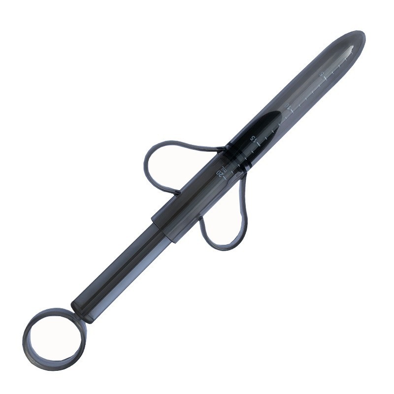Lube Applicator Syringe, ABS Body with Silicone Tip, Black Adult Toy Accessory — detail image 14