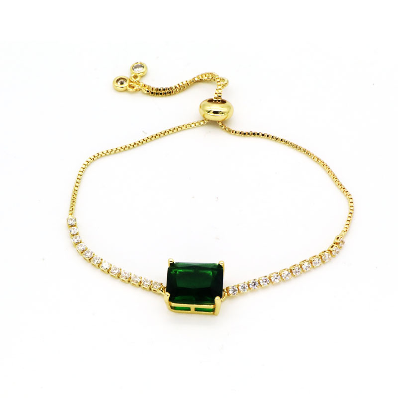 Fashion Heart Shape Copper Inlay Zircon Bracelets 1 Piece