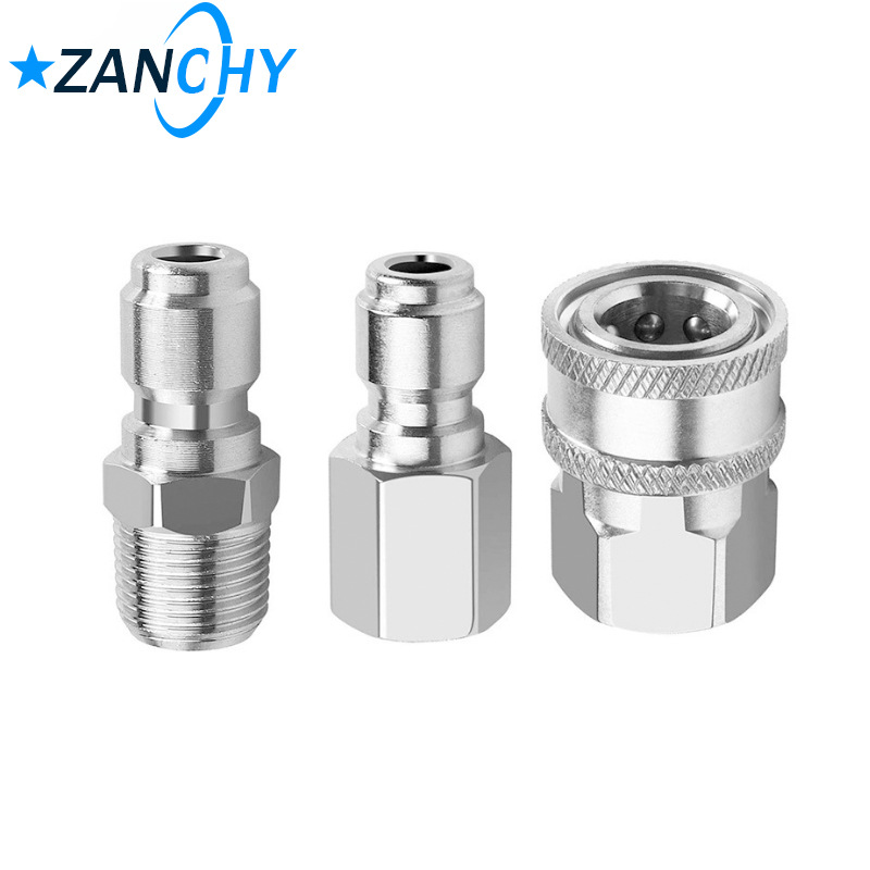 跨境新品 高压清洗机NPT3/8不锈钢快插头高压洗车水枪接头套装