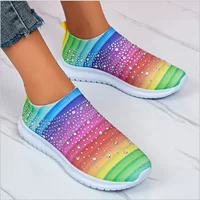 Новый экспорт, женские кроссовки с одной педалью, горячие сверления, летающая тканая дышащая блестящая прогулочная обувь, легкая обувь для мам, большие размеры 43