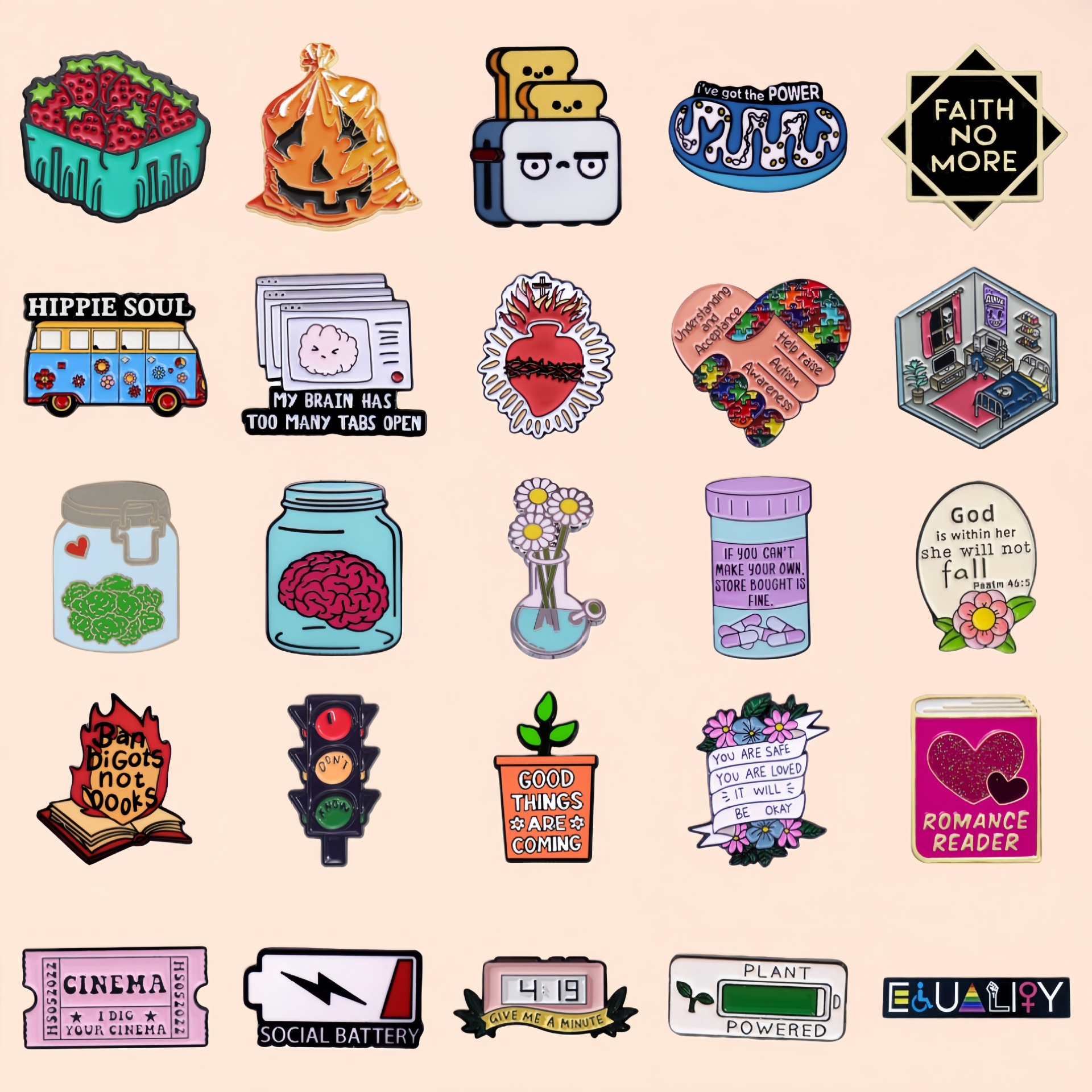 Chao Cool broche de esmalte creativo nicho cultura popular tema broche mochila ropa decoración joyas personales al por mayor en stock