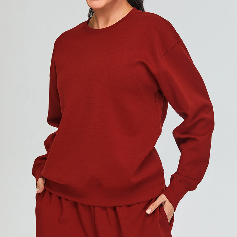 Otoño e invierno nuevo estilo modal suéter deportivo ropa de fitness top mujer al aire libre suelta casual adelgazante ropa de yoga de manga larga
