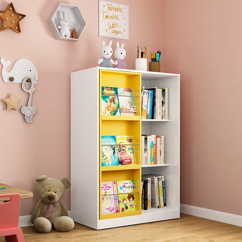 De los niños de baja estantería carril de deslizamiento de acero del hogar caja de imagen gabinete de almacenamiento piso hierro juguete gabinete de almacenamiento