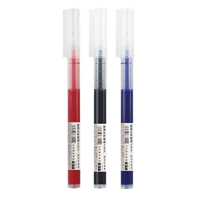 Straight liquid ballpoint pen for students exam black full needle tube 0.5mm red gel pen quick-drying pen signature pen