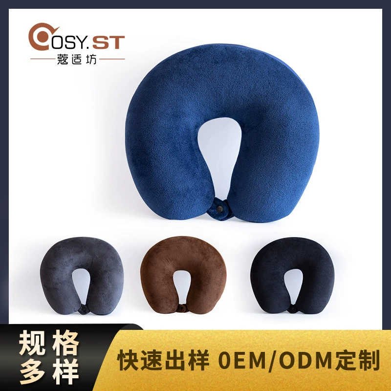 Прямые поставки с фабрики пены частицы дорожная подушка офисный ворс U-образная подушка самолет подушка для шеи Печатный логотип оптом