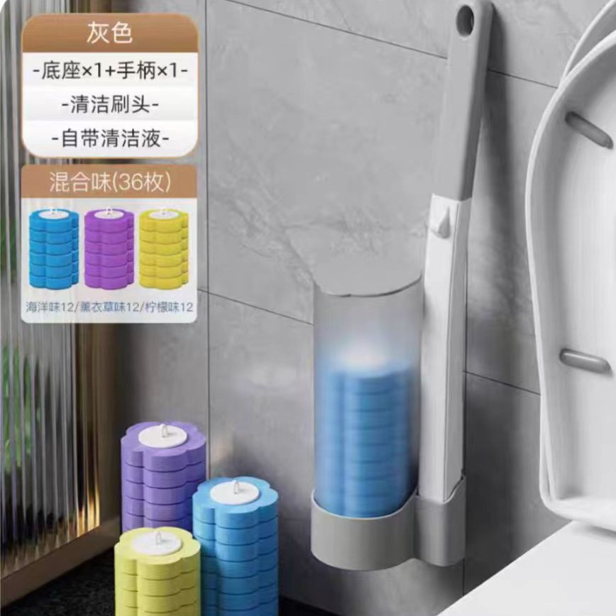 Cepillo de inodoro desechable para uso doméstico, cepillo de inodoro de mango largo sin perforaciones, sin rincones muertos, cepillo de limpieza estéril, cepillo de inodoro.