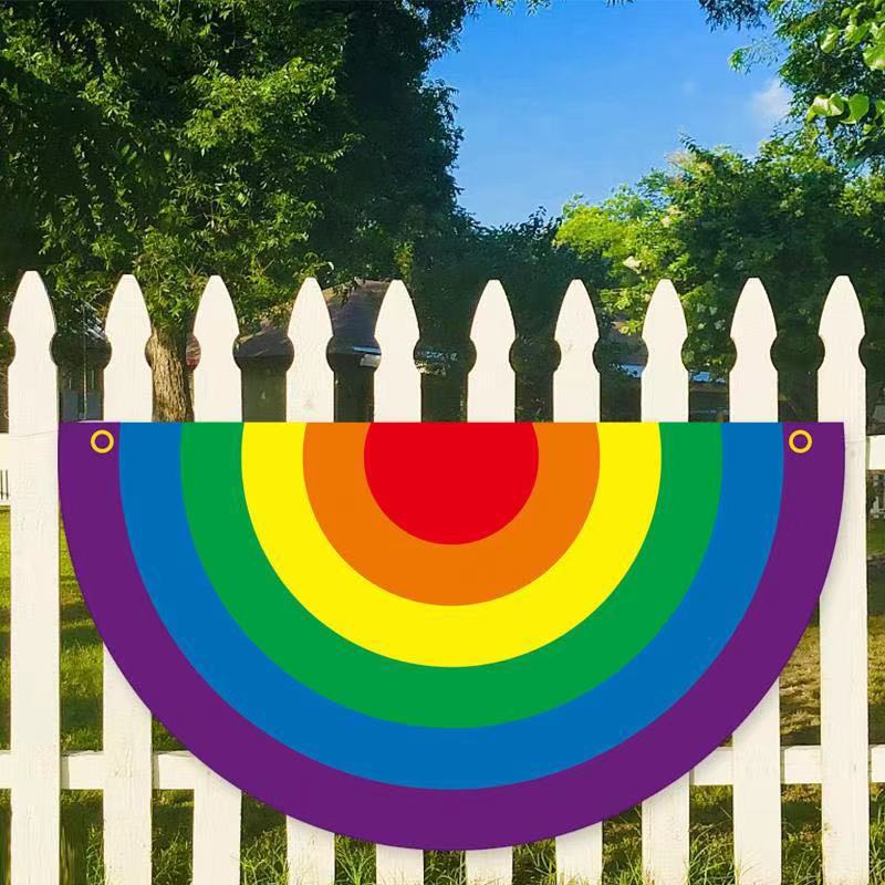 Vintage Style Simple Style Colorful Rainbow Polyester Flag display picture 18