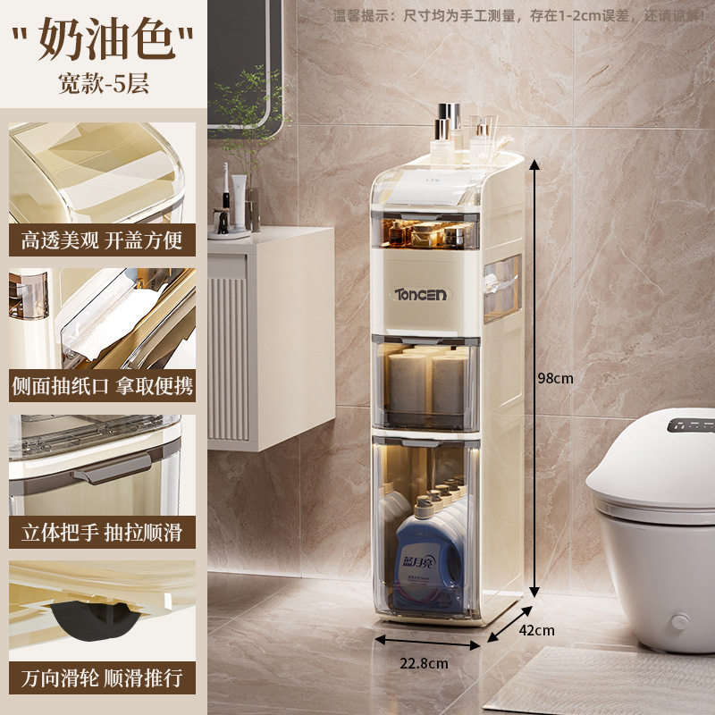 Gabinete de almacenamiento de ranura estrecha estilo cajón Gabinete de ranura multifuncional de baño Sala de estar Gabinete de almacenamiento de gran capacidad Gabinete de acabado de esquina