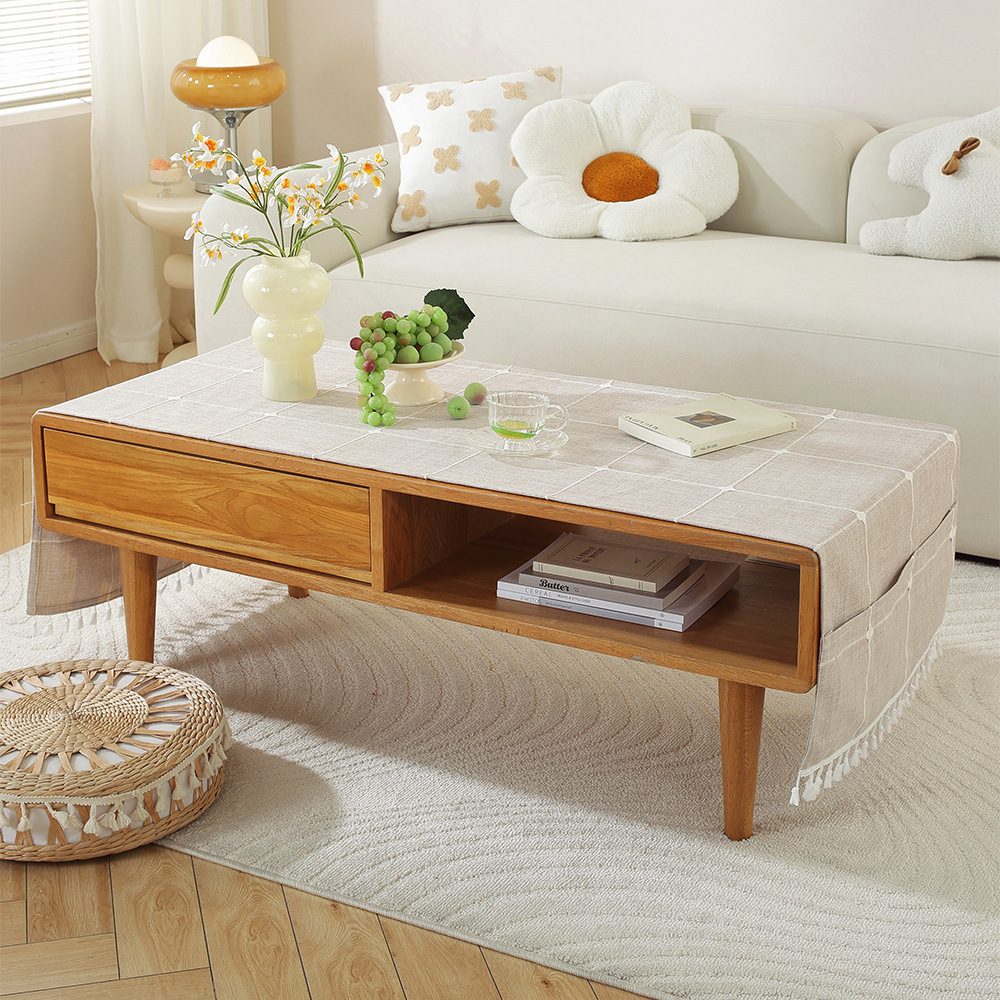 Japón impermeable a prueba de polvo mantel de mes Jacquard grueso cubierta de mesa de té armario de televisión almacenamiento refrigerador bolsillo cubierta tela al por mayor transfronteriza