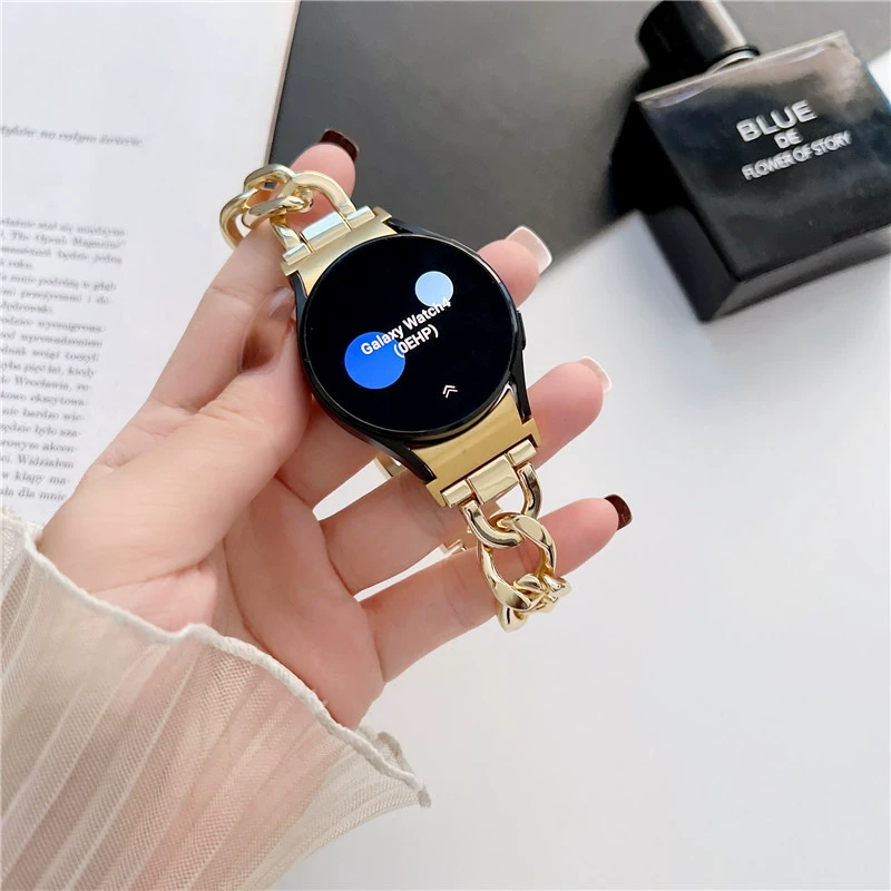 Для Samsung Galaxy Watch 4/5/5Pro Однорядный джинсовый ремешок-цепочка Ремешок для часов в стиле Chanel