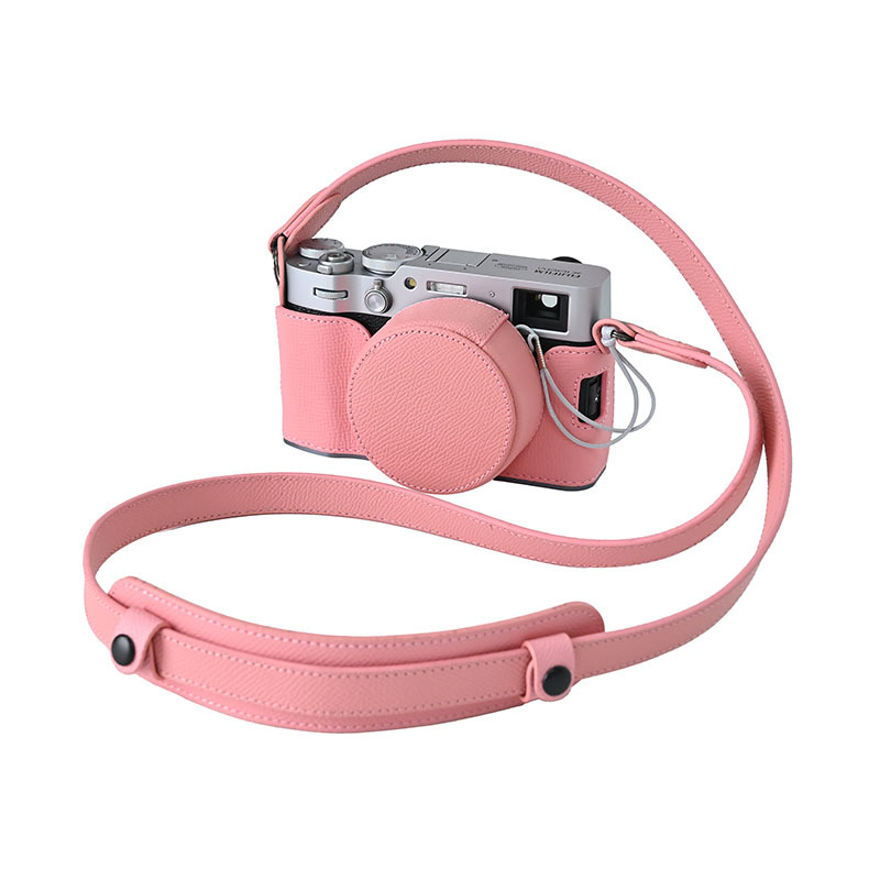 (2개) 후지 100VI [6 세대] 손바닥 인쇄 가죽 합금베이스 V306 어깨 끈 V501 렌즈 커버