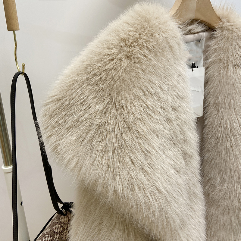 1400g Weight Faux Fur Coat Outerwear Type Long Sleeve Sleeve Length Regular Sleeve Sleeve Type Artificial Fur Fabric Type Regular Top Length Coat Tops Type Holiday, Daily Occasion Turndown Neckline Loose Fit Type Solid Color Pattern Winter, Autumn Season Women's Gender Elegant, Streetwear Style Women's Elegant Streetwear Solid Color Coat Faux Fur Coat 17