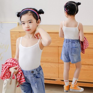 Girls' Camisole Modal Summer Thin Baby Children's Underwear Little Girls' Sweatshirt Large White for Children
