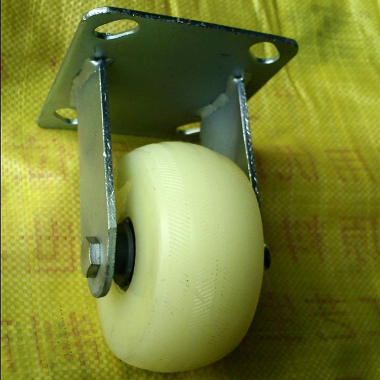 供应5寸重型定向脚轮 白尼龙定向脚轮 支架4mm工业定向脚轮