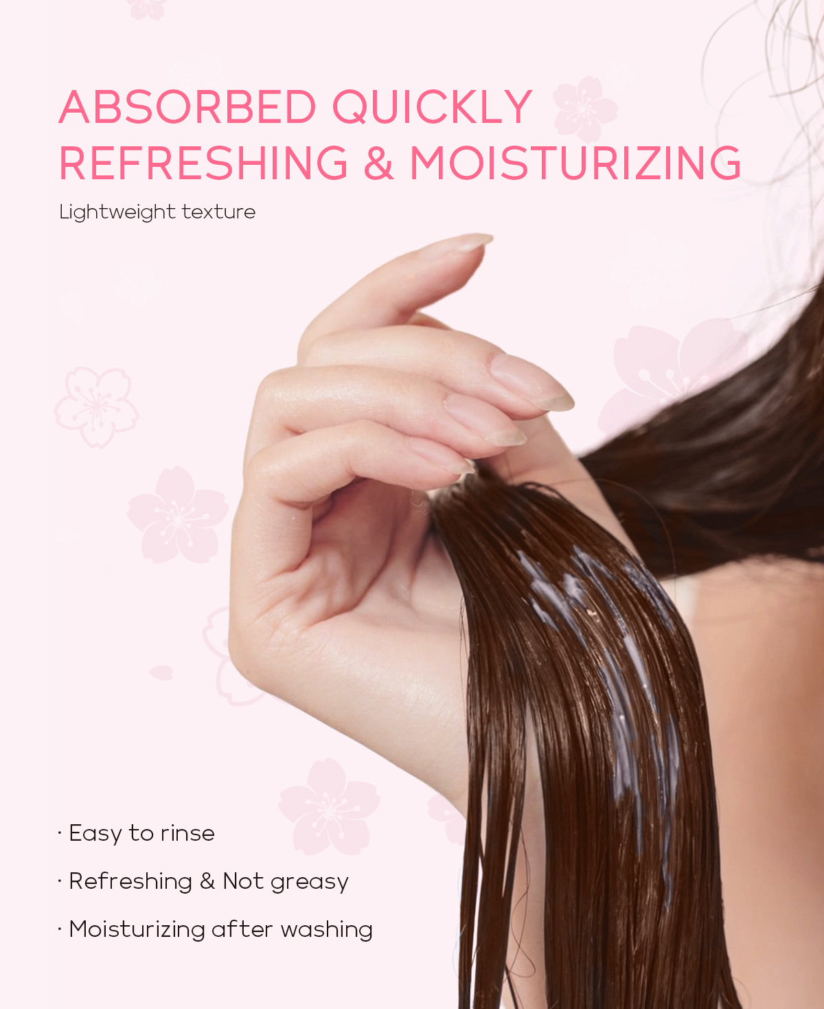 Cross-border LAIKOU Cherry Blossom Conditioner 200ml, smooth, lustrous, Moisturizing and improving frizz, factory in stock wholesale undefined