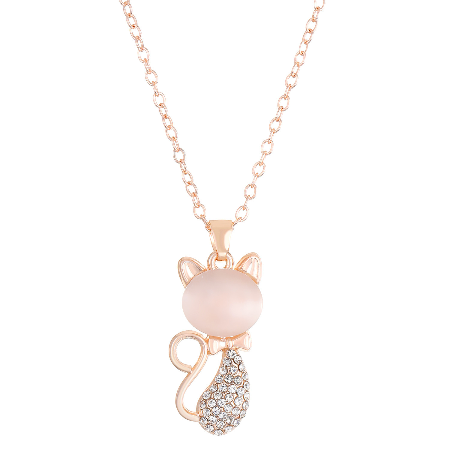 Design vestimentar rafinat drăguț ochi de pisică pisică brățară colier cercei rochie accesorii set de trei piese accesorii_voghion.com
