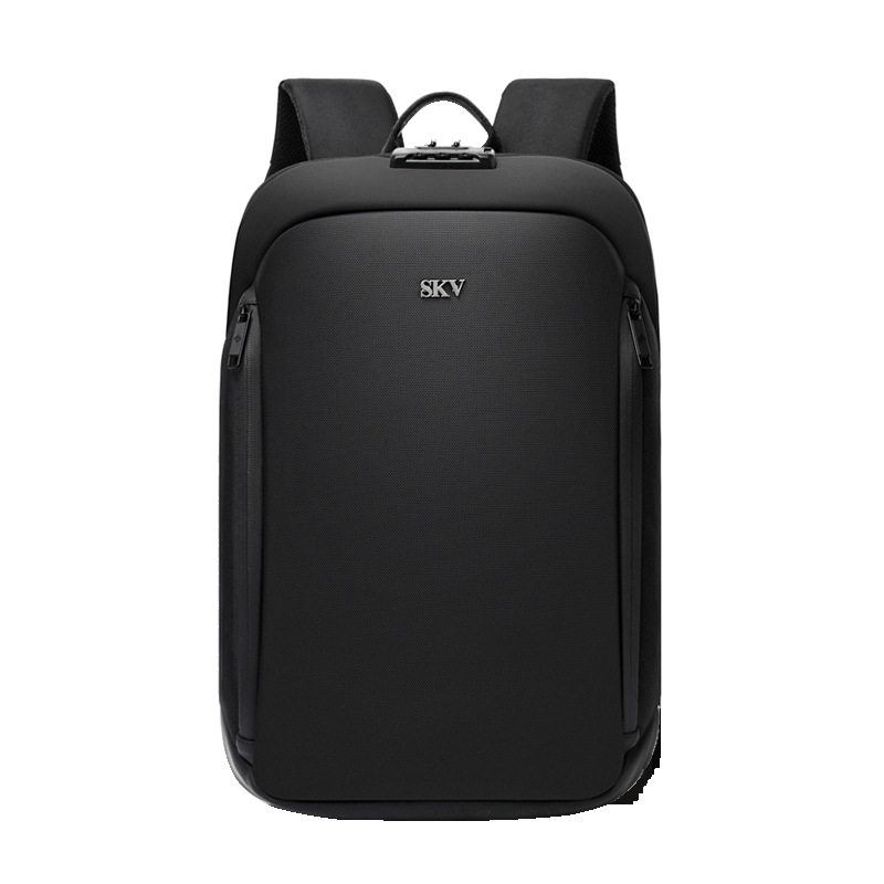 男士双肩包商务牛津布拉链硬壳多功能背包大容量电脑包防泼水背包