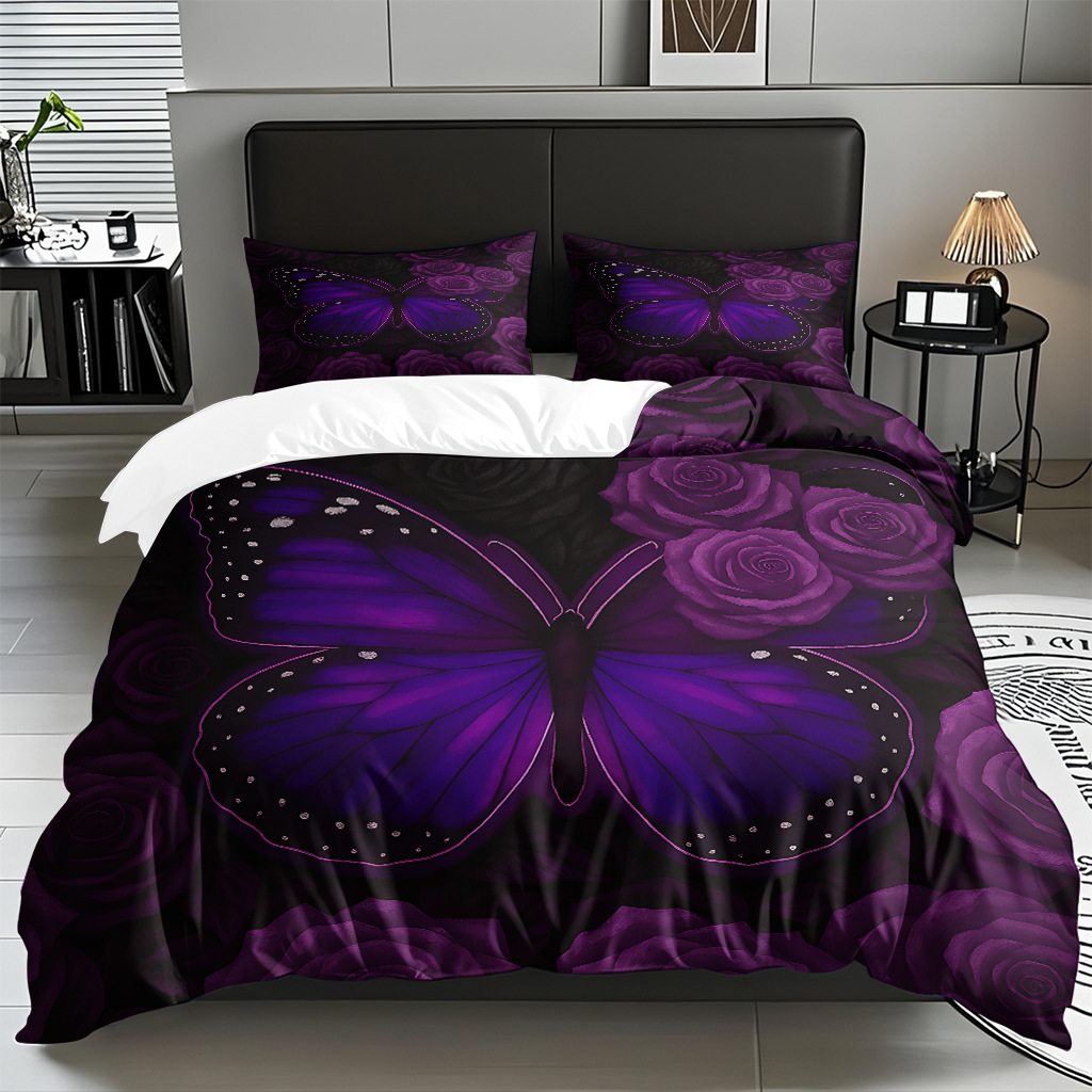 Butterfly series digital print edredón comercio electrónico transfronterizo preferido fuente fábrica adaptada modo TEMU / JIT